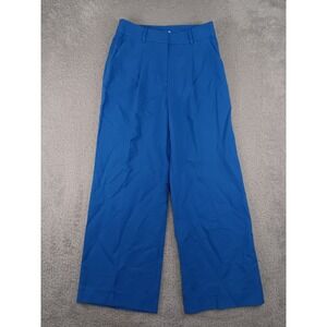 LOFT Pants Women 2 (28x28.5) Blue The Peyton Trouser Linen Blend Wide Leg